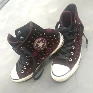 Converse Shoes Chuck Taylor Purple Velour Gold Stud Converse